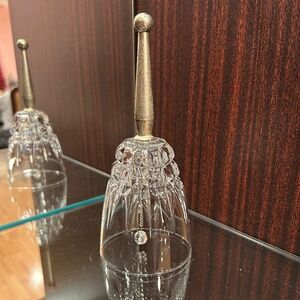 Vintage Crystal Bell with Metal Handle